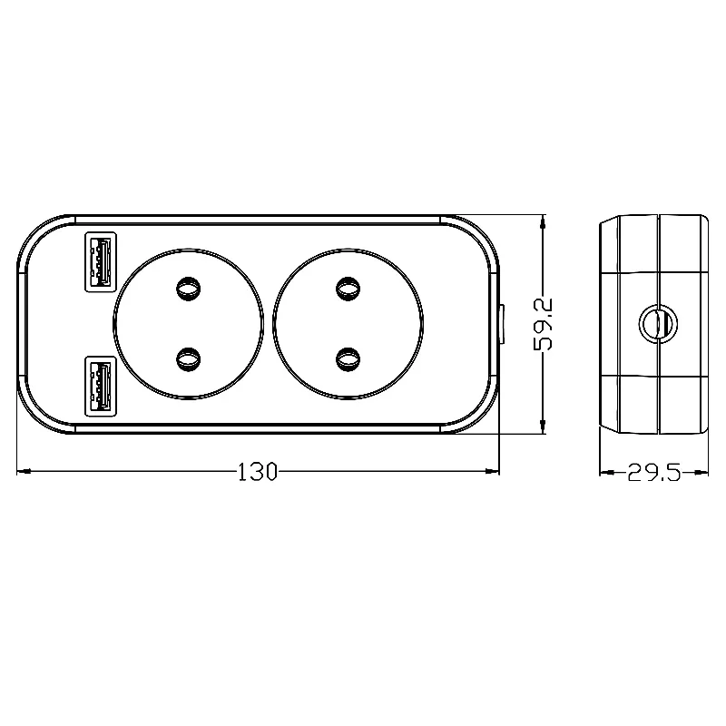 Usb Extension Socket Oplader Dubbele Usb-Poort 5V 2a Usb Hout Boom Kleur Hoge Kwaliteit Usb Murale FZ-04