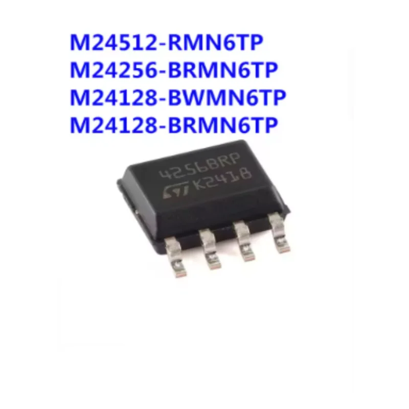 10PCS New Original M24128-BRMN6TP M24128-BWMN6TP M24512-RMN6TP M24256-BRMN6TP SOP8 I2C EEPROM Memory Chip 128K 256K 512K