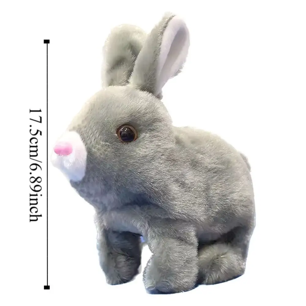 Simulated Bunny Plush Doll Walks and Makes Sounds Long Ears Electric Rabbit Plush Toy Interactive Electric