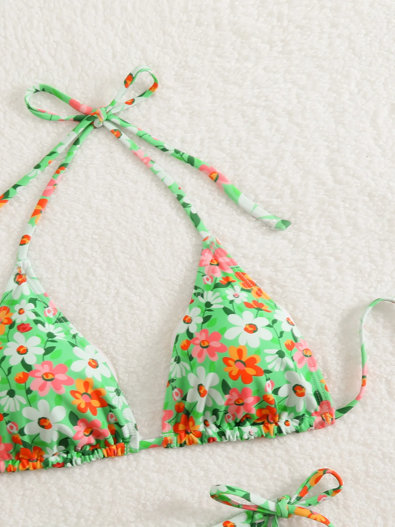 Sexy flor impressão verde micro mini biquínis define duas peças halter tie maiôs beachwear maiô biquini tankini