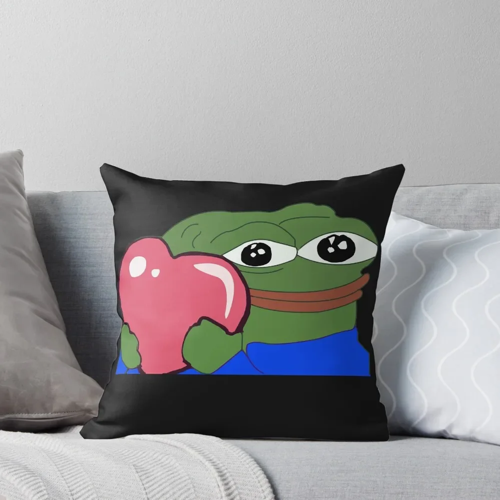 Peepo Heart Pepe Love Throw Pillow