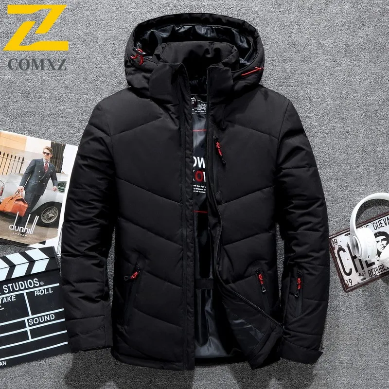 

COMXZ Outdoor Adventure Мужская стеганая куртка Повседневное многофункциональное пальто с капюшоном Модная легкая зимняя одежда в уличном стиле