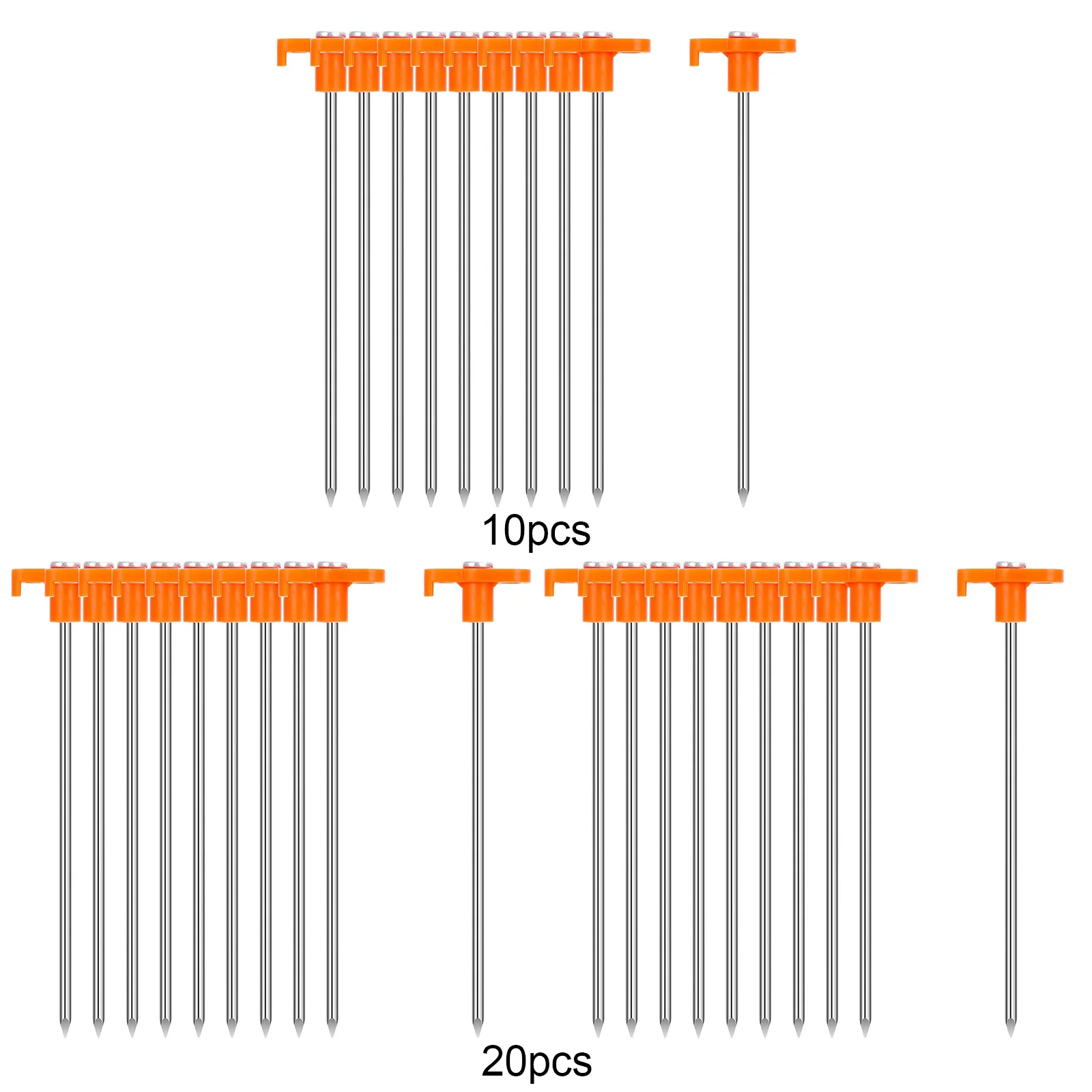 7Inch T-Shaped Tent Stakes Multipurpose Rust-Proof Steel Canopy Anchors Heavy Duty Ground Pegs for Camping Pop Up Tents&Gazebos