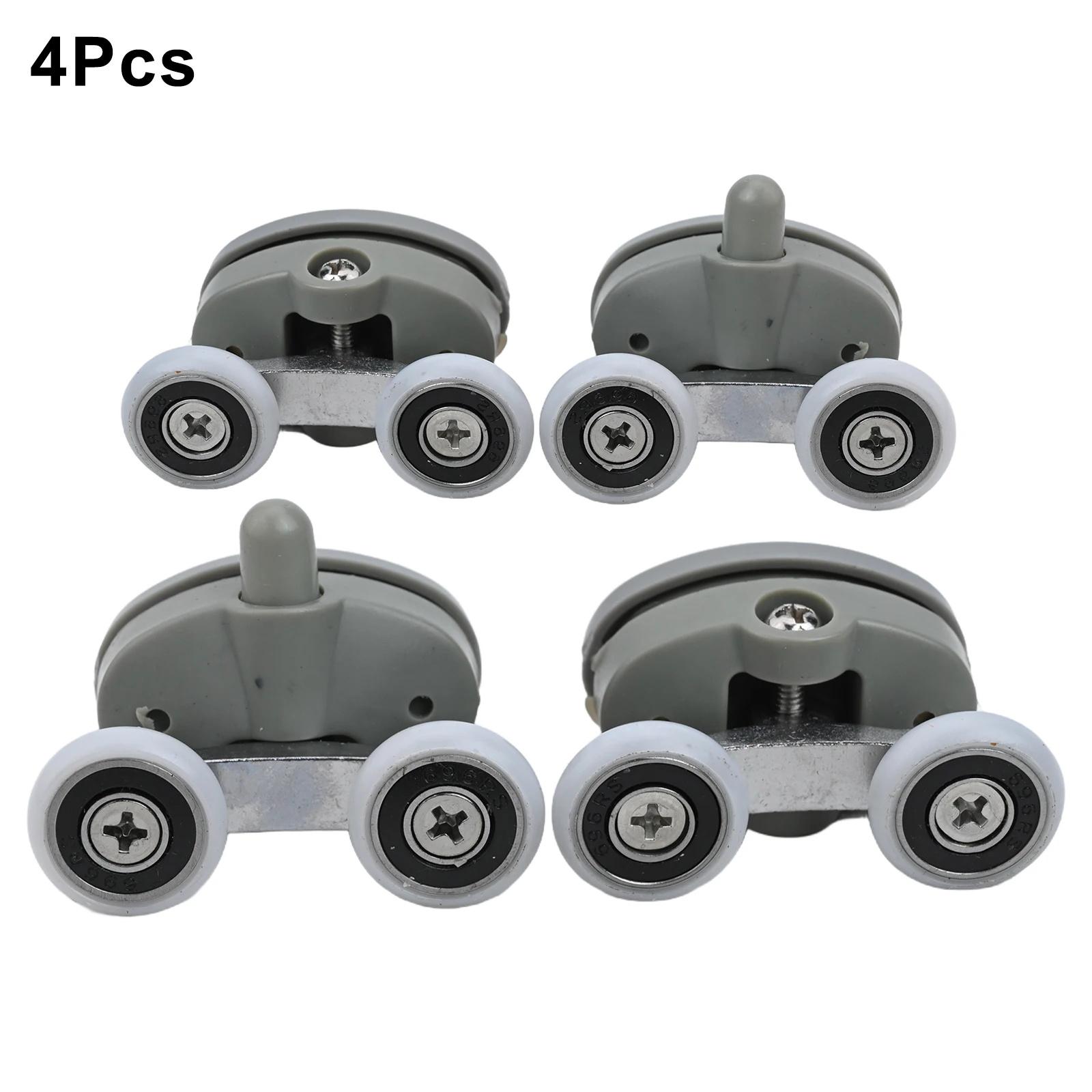 For Top and Bottom Compatible with Shower Doors 19/23mm 4 Pieces Twin Butterfly Shower Door Rollers with Adjustable Wheels