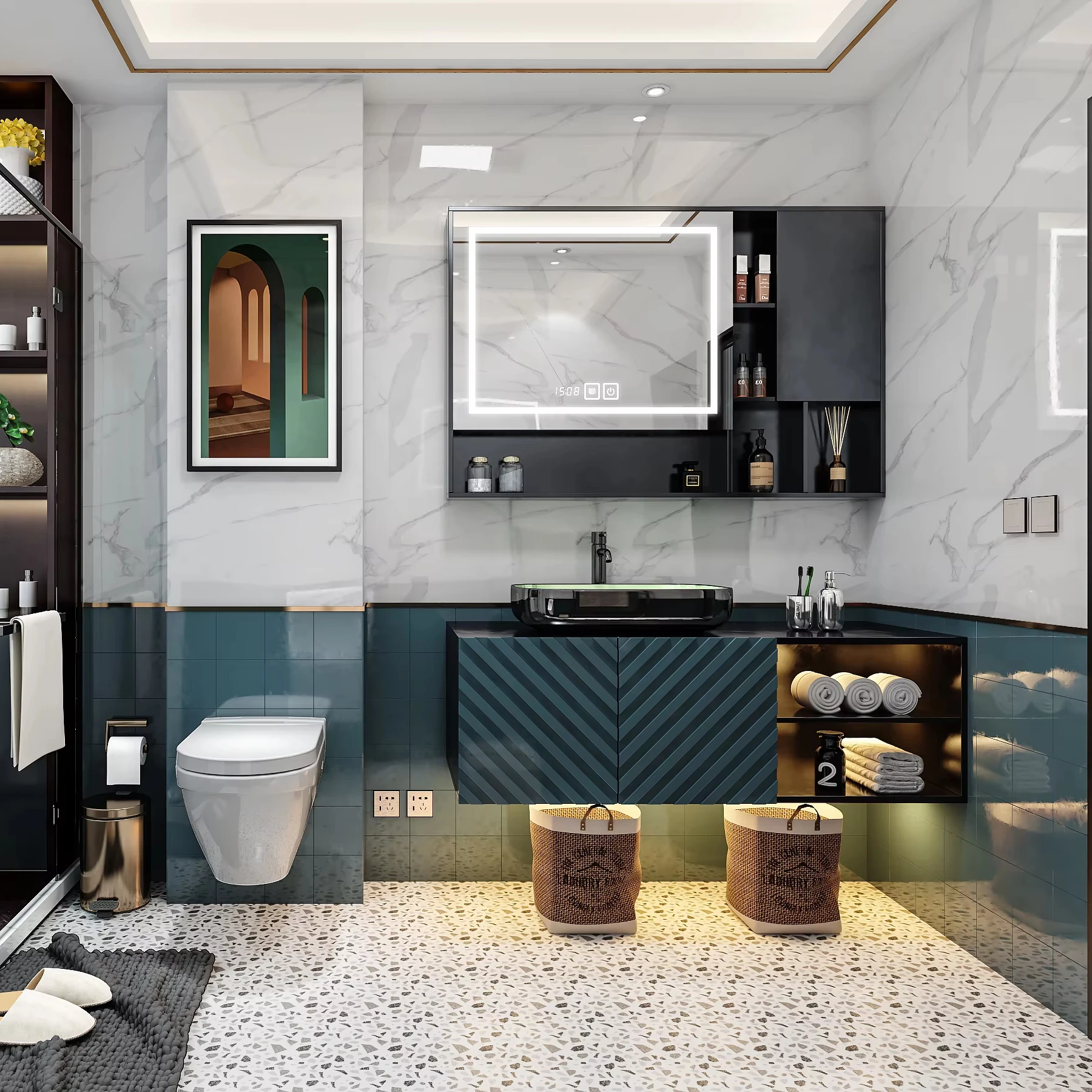 

Bathroom Cabinets Vanity Modern Stainless Steel Bathroom Cabinet With Mirror Luxury Bathroom Vanity Cabinet