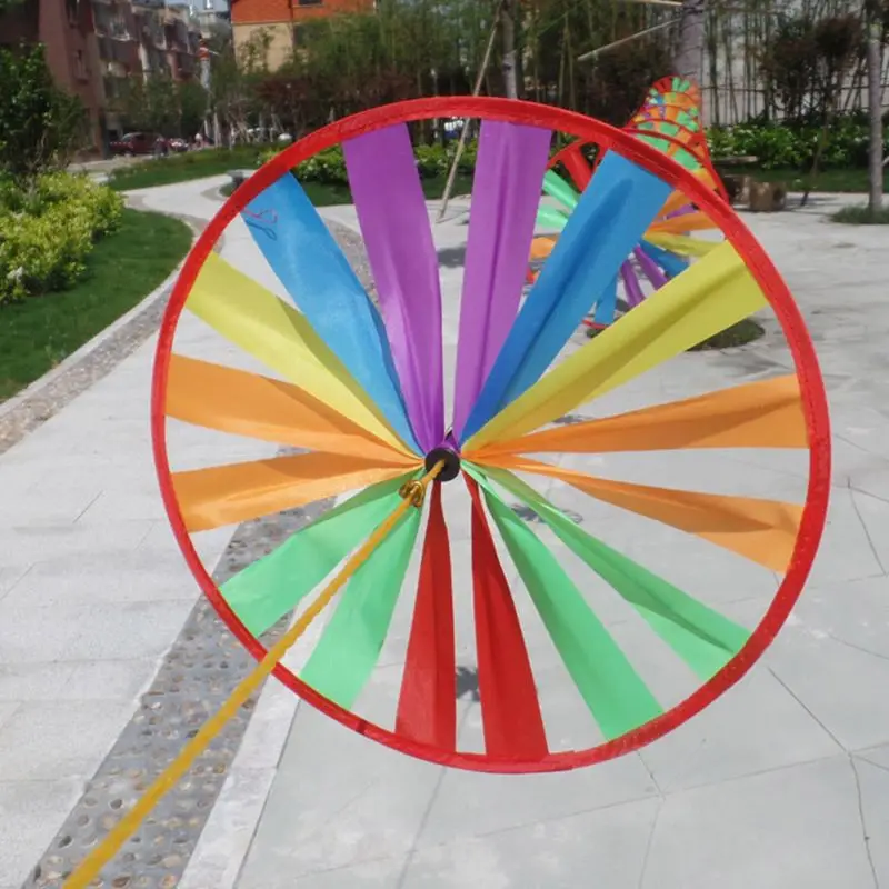 Y1UB Lawn Turntable Pinwheel Hanging Rainbow Windmill Garden Backyard Decoration Rotate Wind Toy Kindergarten Party Layout