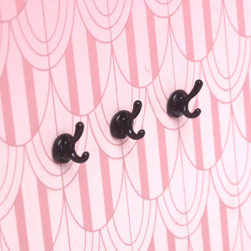 3pcs Doll House Mini Clothes Hat Hook Doll House Simulation Wall Hook