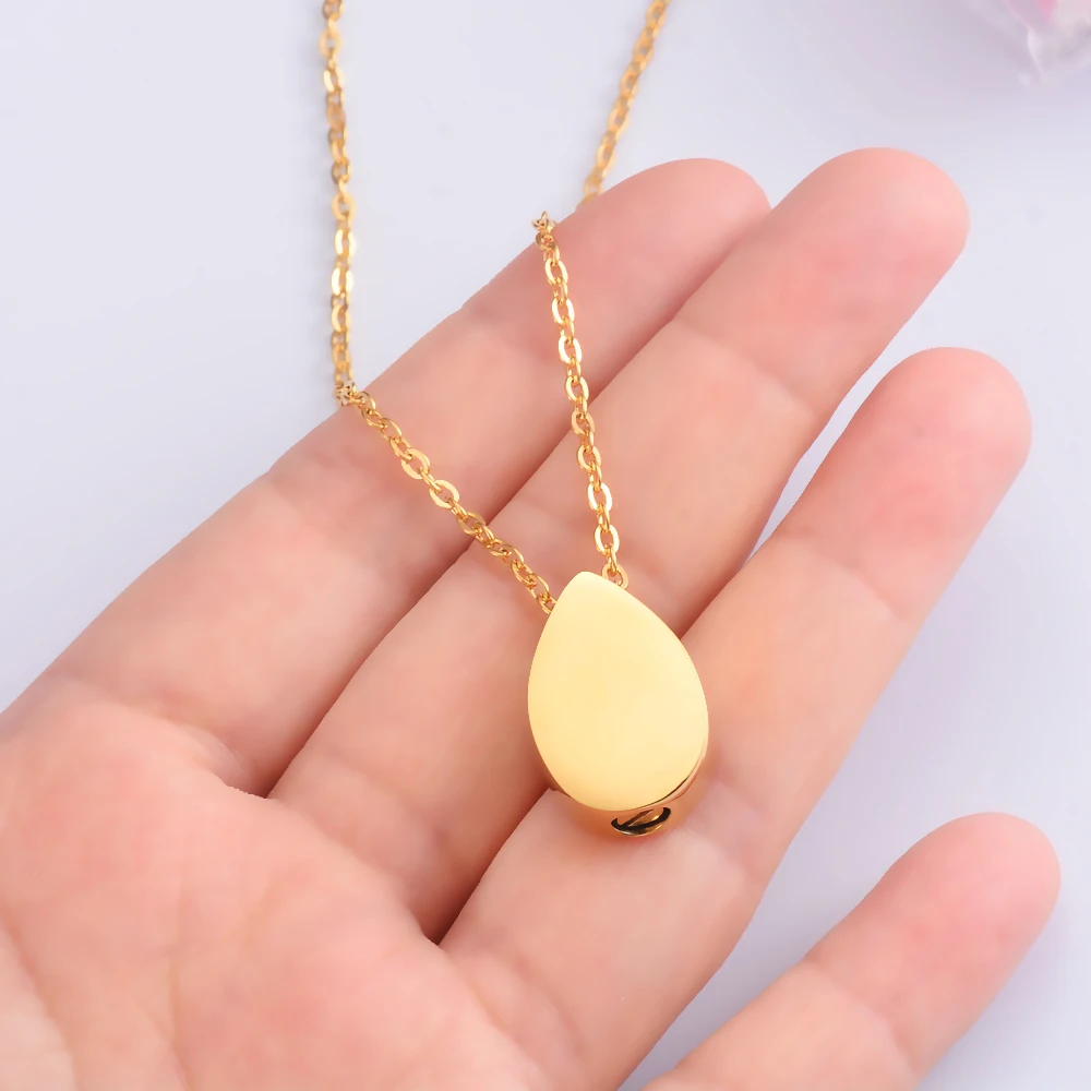Infinity Tear Drop Cremation Ashes Memorial Jewelry for Urns Stainless steel Sliver Locket Pendant for Keepsake