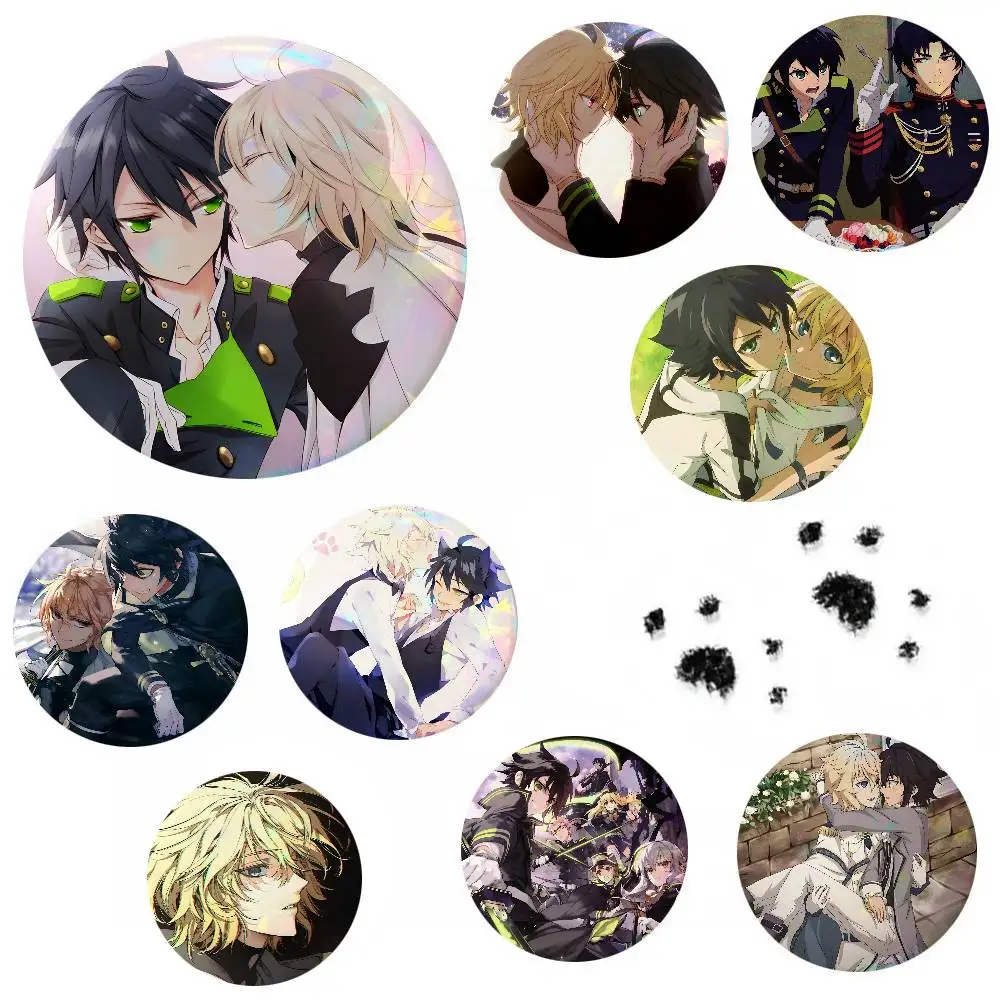 Anime Seraph Of The End Round Badge Lapel Pin Backpack Clothing Jewelry Accessories Gift Brooch