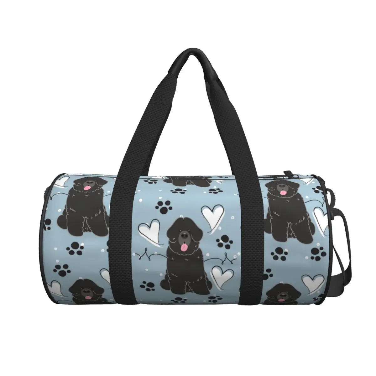 

LOVE Black Newfie Newfoundland Dog Large Duffle Gym Bag Waterproof Duffle Travel Bags Handbags Fitness bag