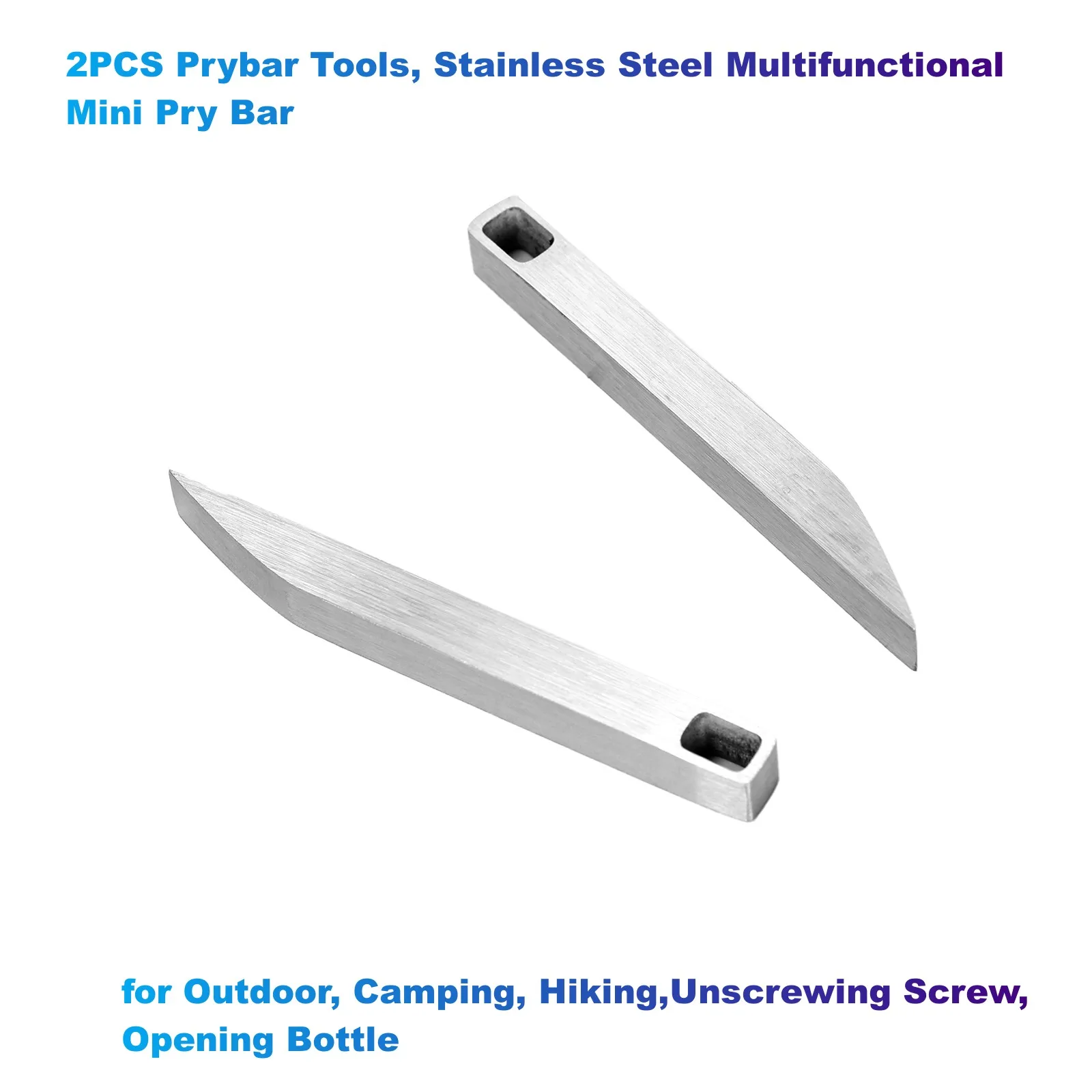 

2PCS Prybar Tools, Stainles Steel Multifunctional Mini Pry Bar for Outdoor, Camping, Hiking,Unscrewing Screw, Opening Bottle