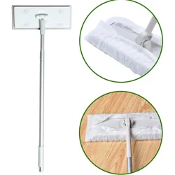 Home Electrostatic Dust Collector Mop Foldable 51.2 In Long Handle with Disposable Vacuum Paper Floor Wipes Thread Flat Mop