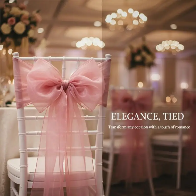1 Pcs Lace Chair Sashes Elegant Chair Bow Premium Quality Wedding Banquet Event Ribbon Sash Decoration