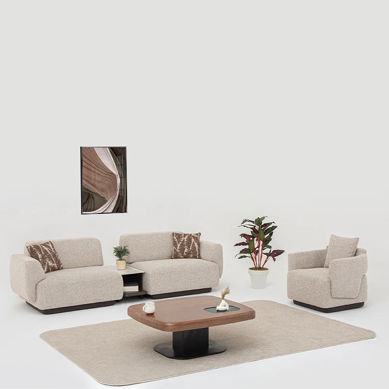 غرفة المعيشة الحديثة طقم أريكة النسيج الداخلية أريكة شقة مول فندق #4