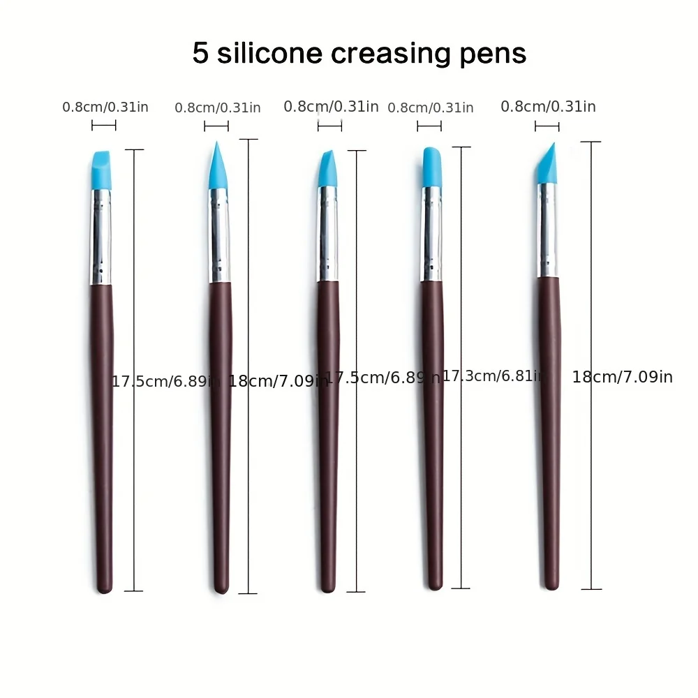 5Pcs/Set Silicone Clay Sculpting Tool for Brush Modeling Dotting Nail Art Pottery Clay Tools DIY Carving Sculpting Tools