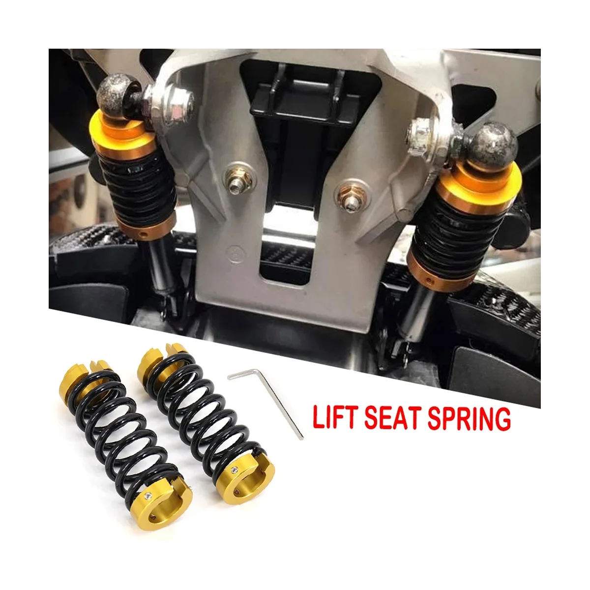 Motorcycle Lift Seat Spring Auxiliary Spring for Yamaha TMAX 530 T-MAX 560 T-MAX SX DX Supports Shock Absorbers(Black)