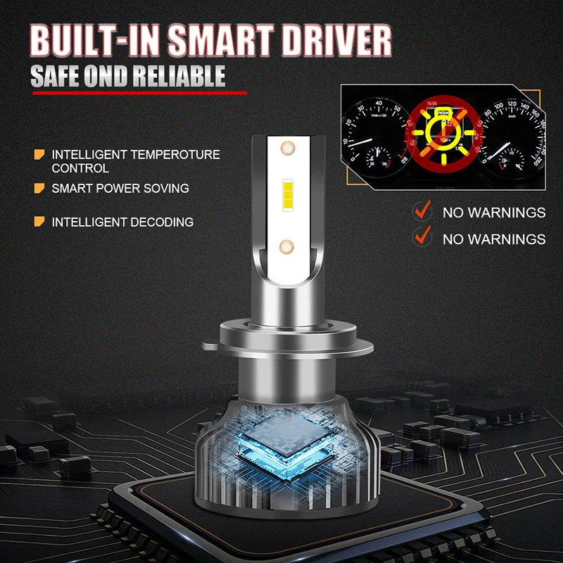 Dualvision High Power 1pcs 300W 30000LM H7 LED Car Headlight Bulbs H1 9006 HB4 H8 H9 H11 Auto Fog Light 12V