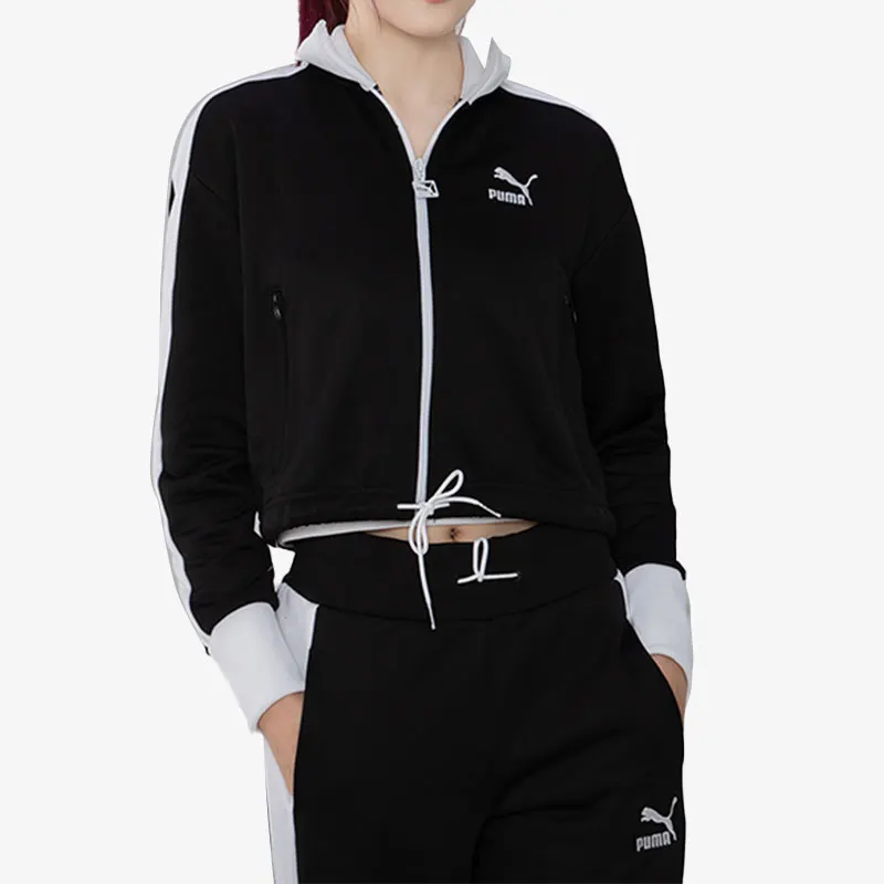 Puma genuine T7 spliced stand up collar women's sports comfortable jacket casual jacket 532943-01