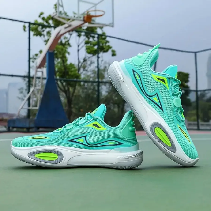 Fluorescent Contrasting Low-Top Sneakers Shock-Absorbing And Non-Slip Versatile for Students on The Court