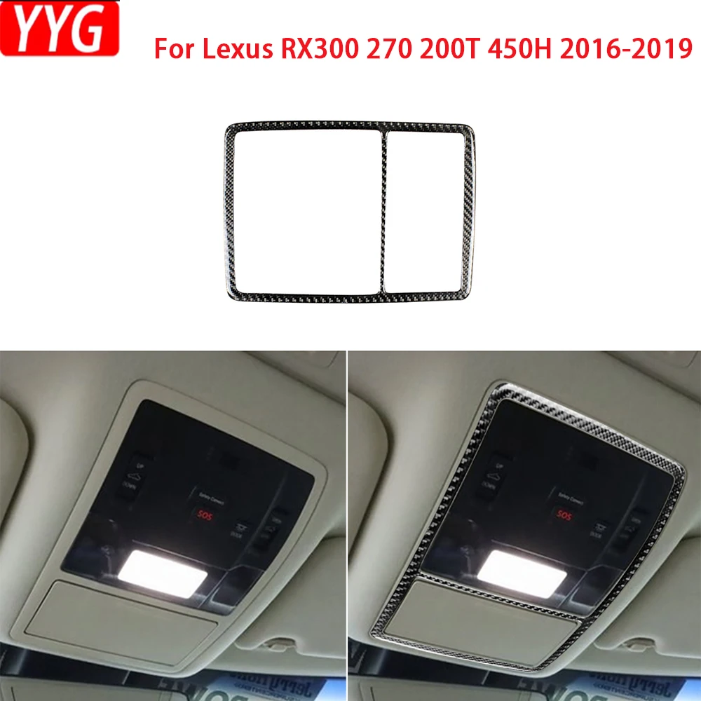 

For Lexus RX300 270 200T 450H 2016-2019 Carbon Fiber Front Reading Light Panel Cover Car Interior Decoration Accessories Sticker