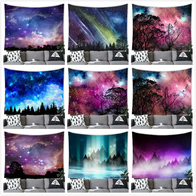 Starry Sky Tapestry Wall Hanging Background Aurora Tapestry Wall Hanging Party Home Decoration Aurora Tapestry Wall Hanging