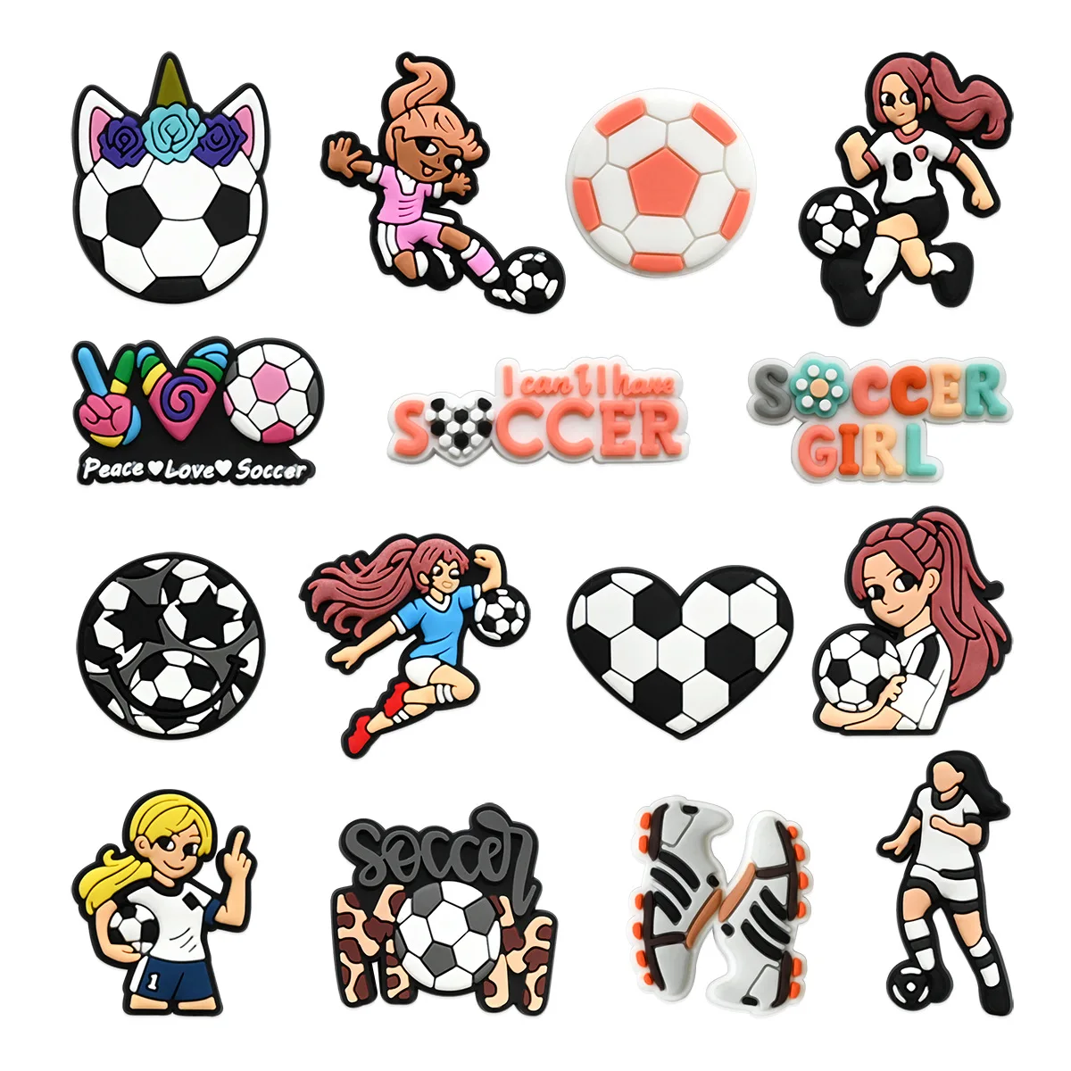 football soccor team series shoe buckle charms accessories decorations for sandals sneaker clog wristbands bracelets kids gift
