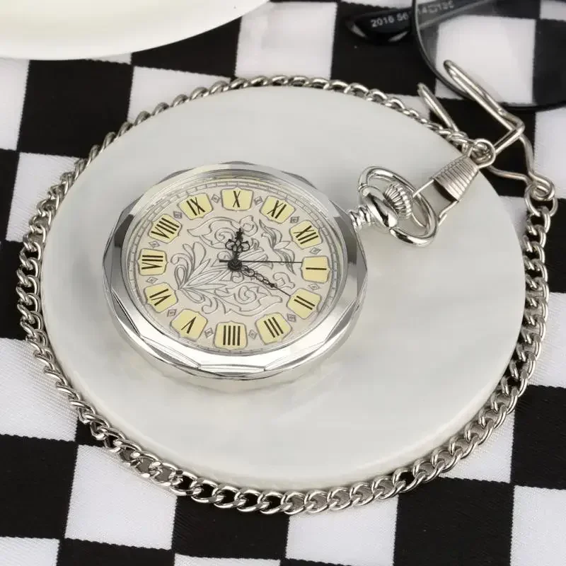 Classic Hand Winding Mechanical Pocket Watch Classic Open Face Clock Pendant Chain For Men Ladies Relogio De Bolso Gift