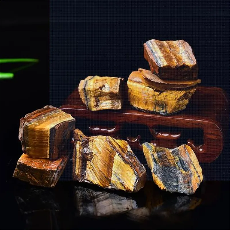 1000g Natürlicher Tigerauge-Stein, Mineralien-Exemplar, Rohmineral, unregelmäßiger Stein, für Aquarien, lose, dekorativ – Detail 4