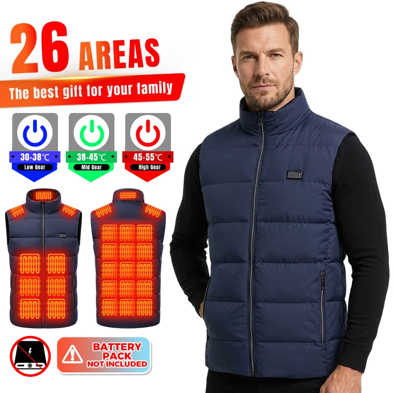 Heated Vest 26 Zones Fast Heat Puffer Waistcoat Winter Warm Jacket Liner For Men Women Camping Hiking Outdoor Thermal Base Layer