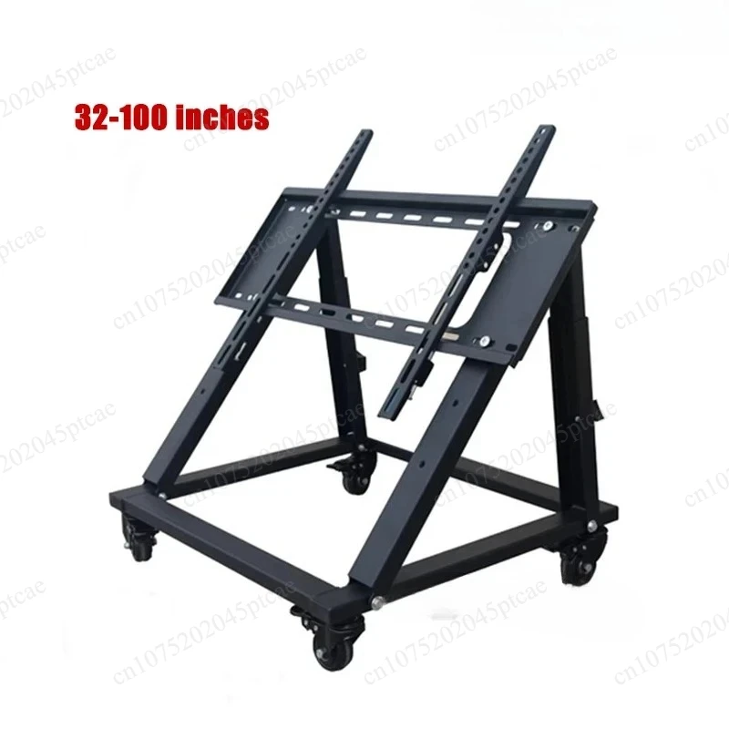 Metal Rolling TV Stand Mobile TV Stand with Wheels for 32-70 Inch LED LCD Flat&Curved TVs Angle Adjustable TV Cart