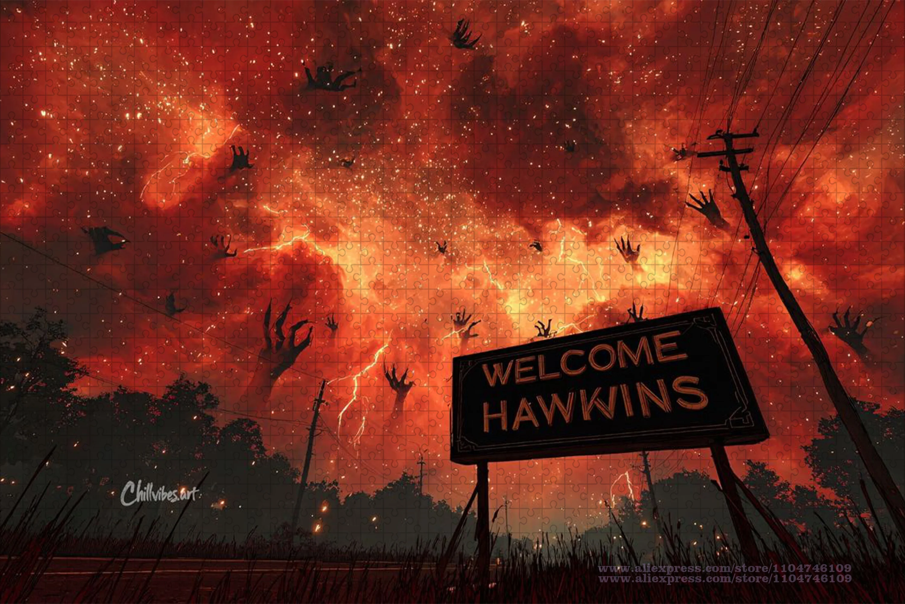 Stranger Things Puzzle Jigsaw 108/200/300/500/1000/1500Pcs Welcome To Hawkins Intelligence Puzzles for Kids & Adults