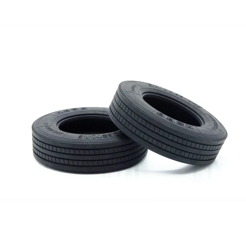 2 Stuks 1/14 Rc Truck D79MMx43MM Smalle Harde Banden Voor Zware Vrachtwagen