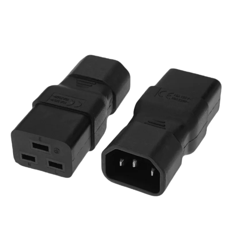 IEC320 Male C14 to Female C19 Power Socket Adapter for Cord Connector AC110-250V 10A-16A C14 to C19 Power Socket Converter