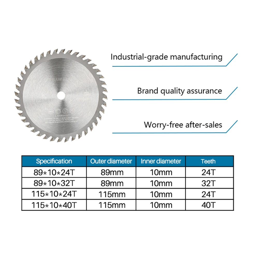 Circular Saw Blade Accessories Power Tools TCT Saw Disc 10mm 24T 32T 89mm/115mm Angle Grinder Circular Saw Blade