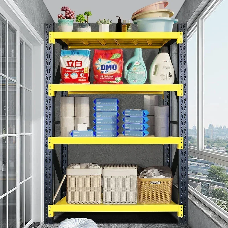 Yellow and black shelves Shelves Multi-layer express warehousing Warehouse Heavy-duty shelves