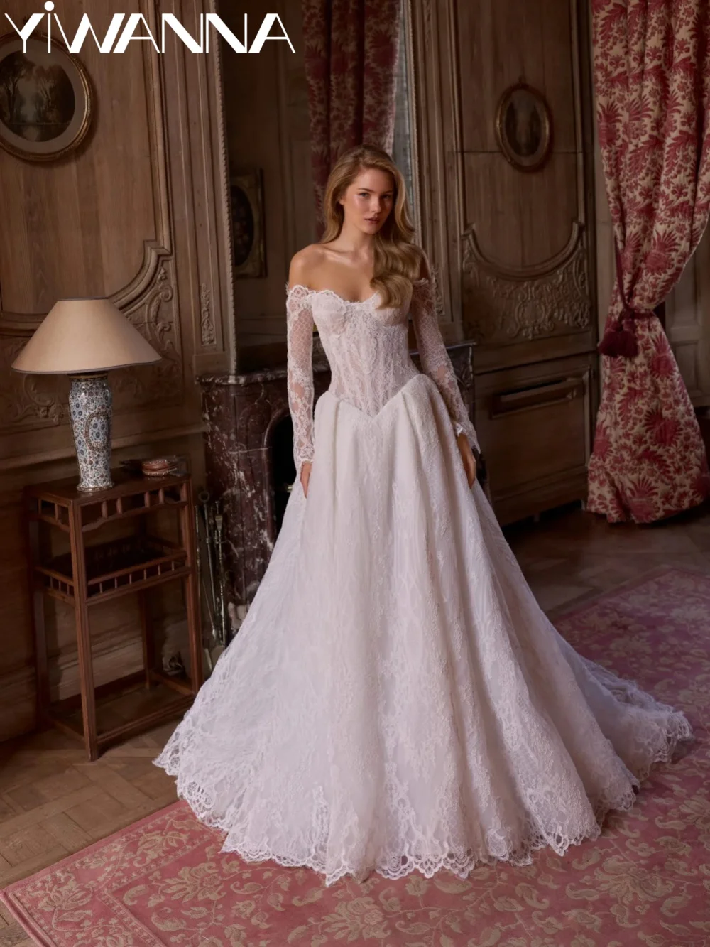 Minimalist Lace Off Shoulder Wedding Dress Romantic Sweetheart Neck Bridal Gown New Customized A-line Long Dresses For Bride