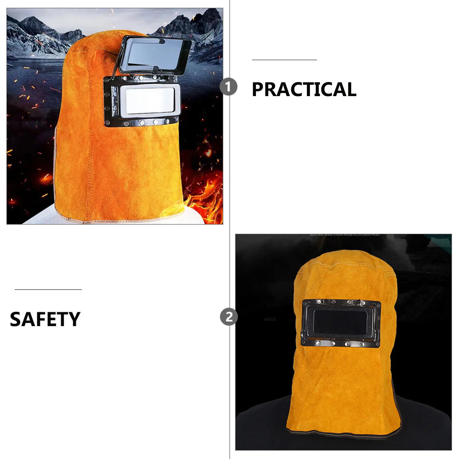 

1 шт. Защитная маска для лица при сварочных работах, устойчивая к сильному износу, термостойкая, для безопасных работ