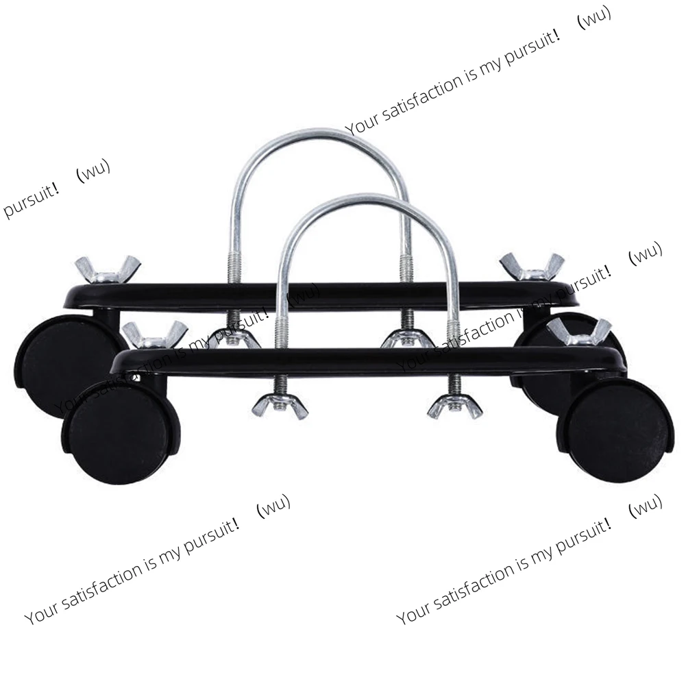 2X Mobile Pulley Bracket for Electric Heater Oil Ting Hydro Radiator Carbon Steel Black 360 Degree Wheels