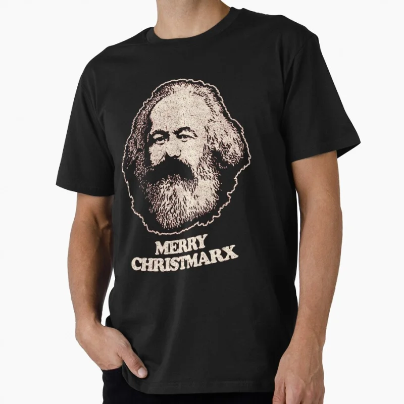 

Vintage Merry Christmarx Karl Marx Socialist Communist memes Funny Gift T shirt Large size Tops 100% cotton printed Clothes
