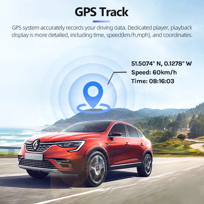 OBDPEAK H8 4K + 2K Dash cam GPS WIFI Front IMX415 Rear View Mirror Video Recorder IMX307 Back Camera Registra Car Dvr