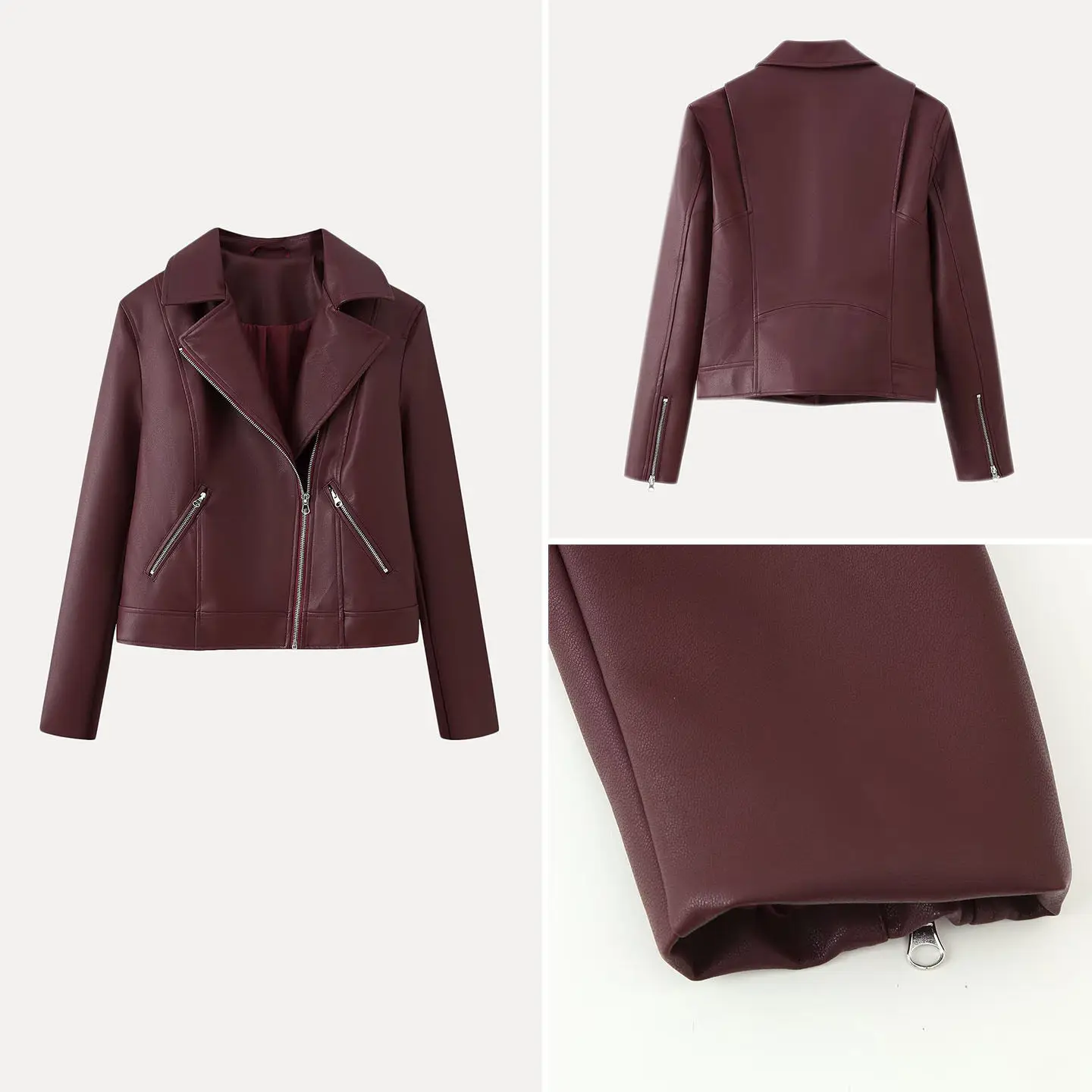 

Модная повседневная женская куртка-косуха Весна 2026: Новинка, универсальная, с длинными рукавами, на молнии, свободного кроя, в стиле All-Match