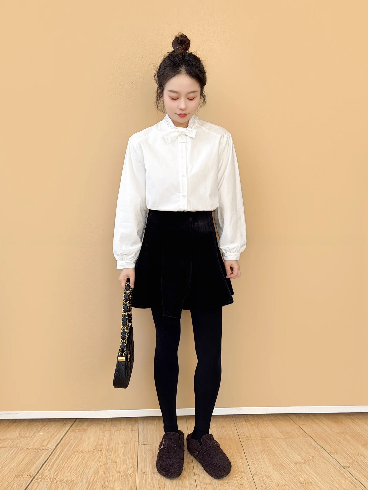 

Velvet f Skirt Women's Faionable ort Skirt High Waist A-Line Korean Sle Commute Polyester Fiber Le Anti-Light