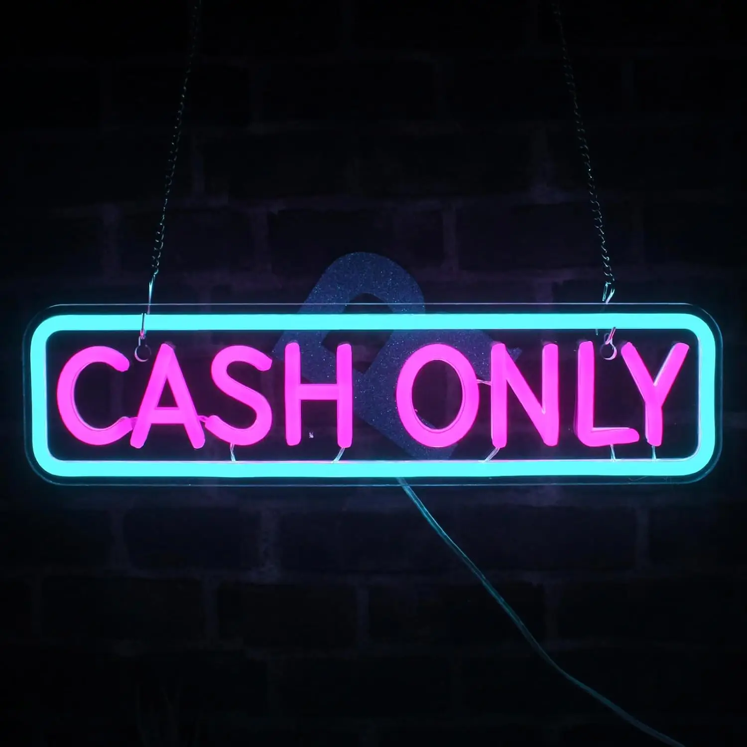 علامة ضوء نيون ليد للأعمال التجارية ، نقد فقط ، ديكورات أبواب ، متجر ، فندق ، مول ، سوبر ماركت ، ديكور منزلي ، هدية