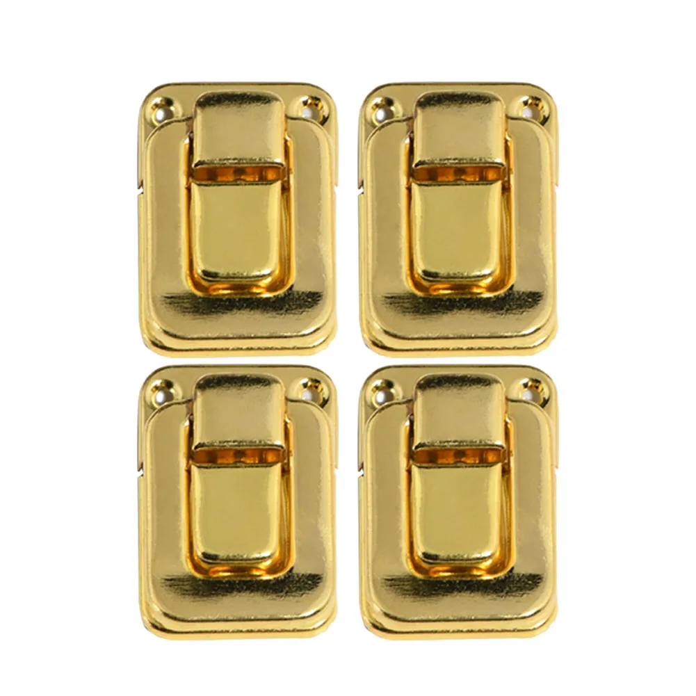 4pcs Iron Antique Hasp Lock Green Bronze, Silver, Gold, Yellow Bronze For Jewelry Box Suitcase Buckle Vintage Clip Buckle