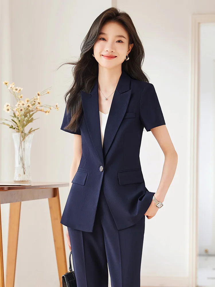 High-Grade Business Suit Women2024Summer Thin Goddess Temperament Formal Suit Work Clothes Suit for Interviews Suit