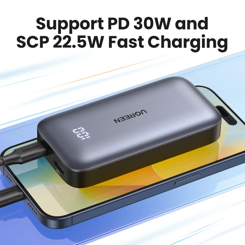 UGREEN PD 30W Power Bank Fast Charge 10000mAh Portable PowerBank for iPhone 15 Pro Max Xiaomi Huawei Cell Phone External Battery