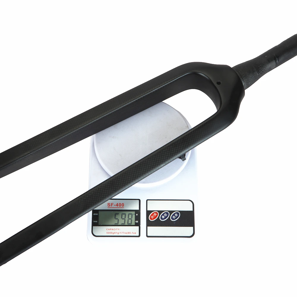 3k Textur T800 Carbonfaser Offroad-Fahrrad Starrgabel Vordere Mountainbike-Gabel mit Steckachse und Scheibenbremse Vorderer Offset 45mm 15*100mm – Detail 8