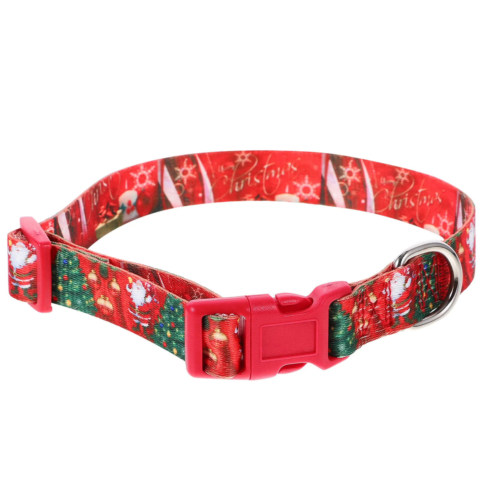 

Adjustable Small Christmas Dog Collar Lightweight Pet Collar Xmas Holiday Safety Buckle Comfortable Dog Collars for Party