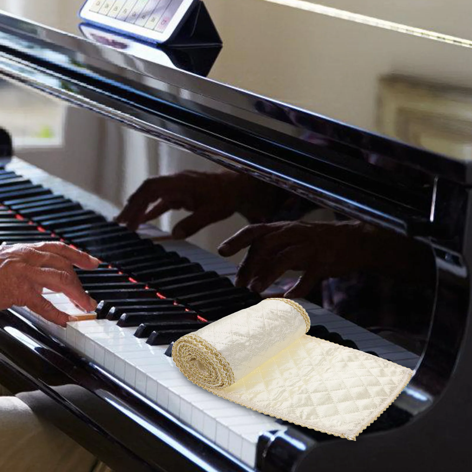 

Fine Craftsmanship Piano Keyboard Cover Anti-Slip Technology Dustproof Design for Electric Piano Keyboard Cloth Protector