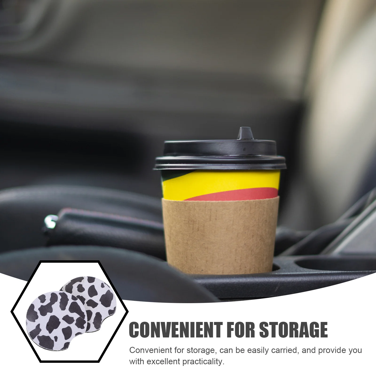 

2pcs Car Cup Coasters Heat-Resistant Non-Slip Drink Holder Pads For Vehicle Interior Easy Clean Auto Accessories Beverage Rest